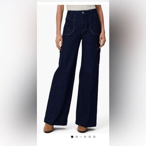 PAIGE Navy Wide-Leg Jeans